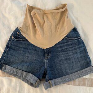 7 For All Mankind Over the Bump Denim Maternity Shorts
